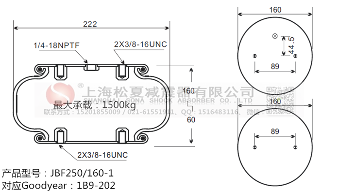 JBF250/160-1橡膠<a href='http://www.newtonghua.com.cn/' target='_blank'><u>空氣彈簧</u></a>