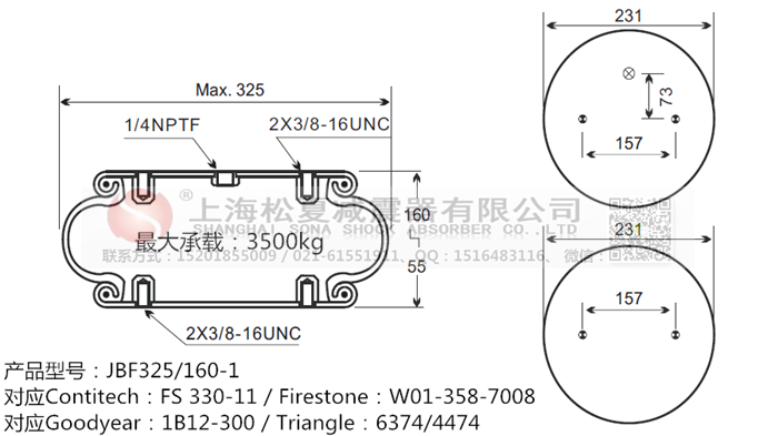 JBF325/160-1橡膠<a href='http://www.newtonghua.com.cn/' target='_blank'><u>空氣彈簧</u></a>
