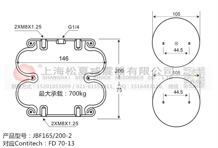 JBF165/200-2橡膠<a href='http://www.newtonghua.com.cn/' target='_blank'><u>空氣彈簧</u></a>