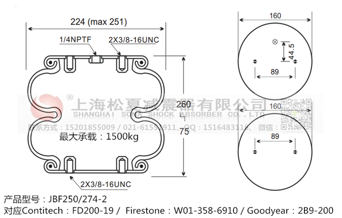 JBF250/274-2橡膠<a href='http://www.newtonghua.com.cn/' target='_blank'><u>空氣彈簧</u></a>
