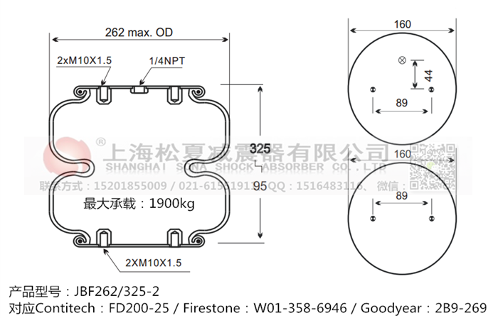 JBF262/325-2橡膠<a href='http://www.newtonghua.com.cn/' target='_blank'><u>空氣彈簧</u></a>